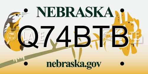 Q74BTB Nebraska License Plate