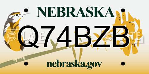 Q74BZB Nebraska License Plate