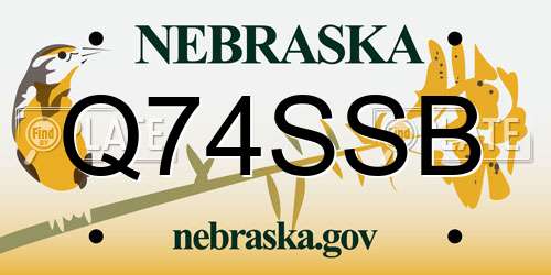 Q74SSB Nebraska License Plate