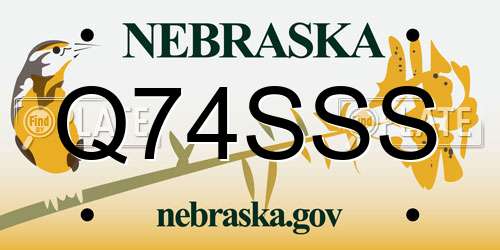 Q74SSS Nebraska License Plate