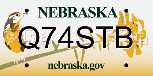 Q74STB Nebraska License Plate