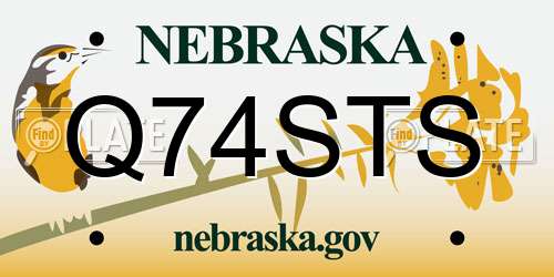 Q74STS Nebraska License Plate