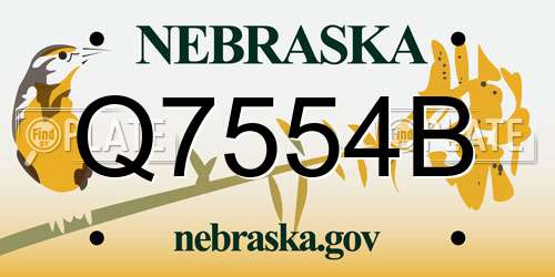 Q7554B Nebraska License Plate