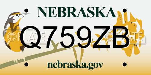 Q759ZB Nebraska License Plate