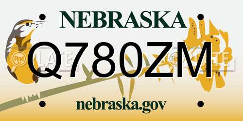 Q780ZM Nebraska License Plate