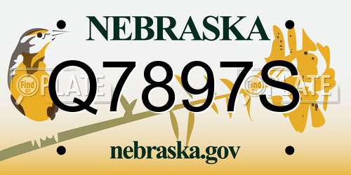 Q7897S Nebraska License Plate