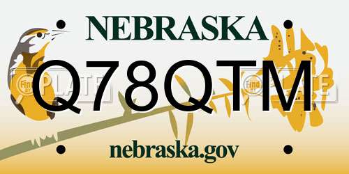 Q78QTM Nebraska License Plate