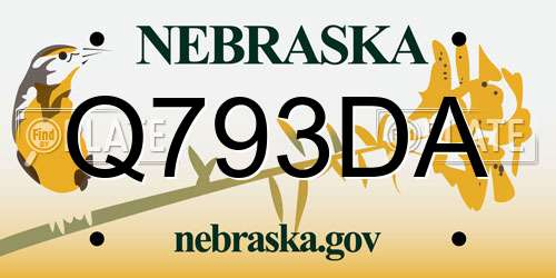 Q793DA Nebraska License Plate