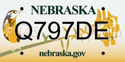 Q797DE Nebraska License Plate