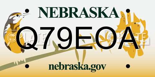 Q79EOA Nebraska License Plate