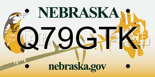 Q79GTK Nebraska License Plate