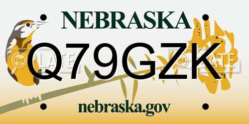 Q79GZK Nebraska License Plate