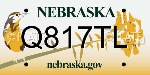 Q817TL Nebraska License Plate