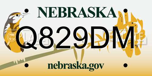 Q829DM Nebraska License Plate