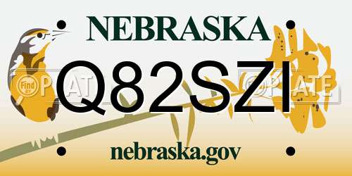 Q82SZI Nebraska License Plate
