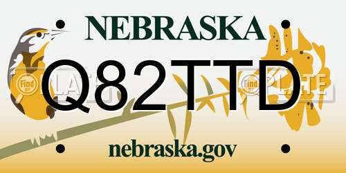 Q82TTD Nebraska License Plate