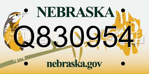 Q830954 Nebraska License Plate