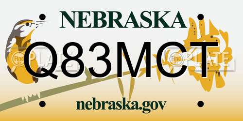 Q83MCT Nebraska License Plate