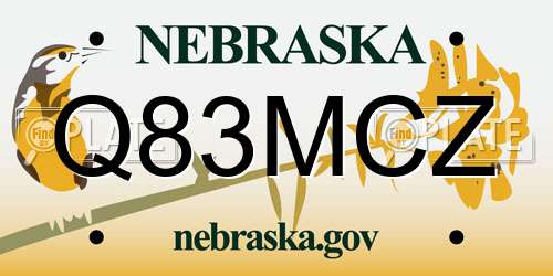 Q83MCZ Nebraska License Plate