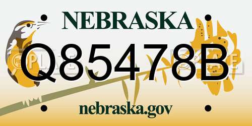 Q85478B Nebraska License Plate