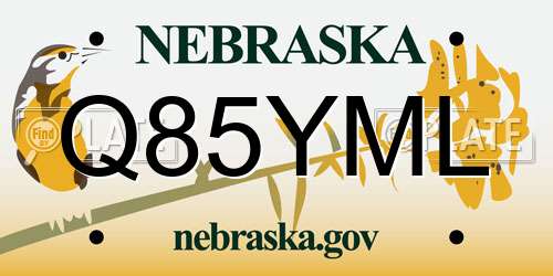 Q85YML Nebraska License Plate