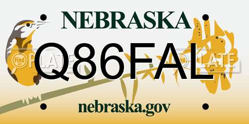 Q86FAL Nebraska License Plate
