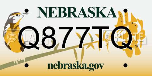 Q877TQ Nebraska License Plate