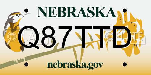 Q87TTD Nebraska License Plate