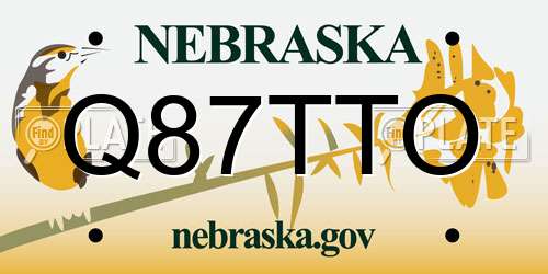 Q87TTO Nebraska License Plate