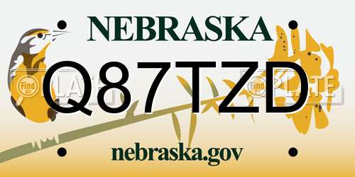 Q87TZD Nebraska License Plate