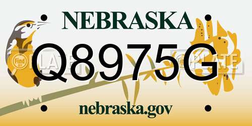 Q8975G Nebraska License Plate