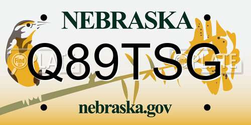 Q89TSG Nebraska License Plate