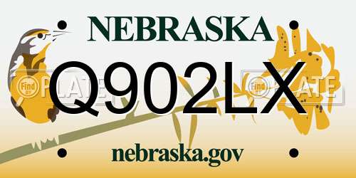 Q902LX Nebraska License Plate