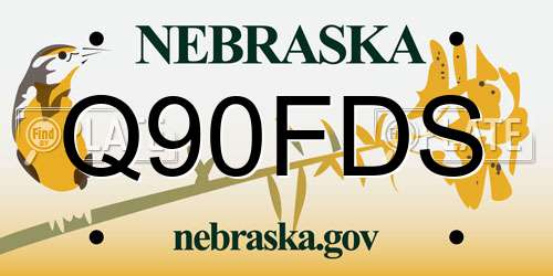 Q90FDS Nebraska License Plate