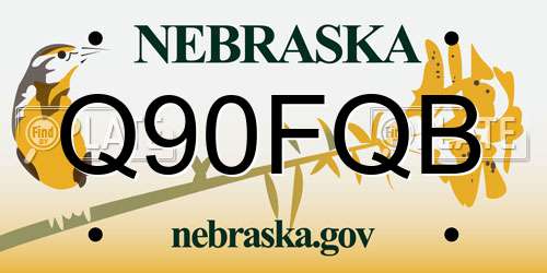 Q90FQB Nebraska License Plate