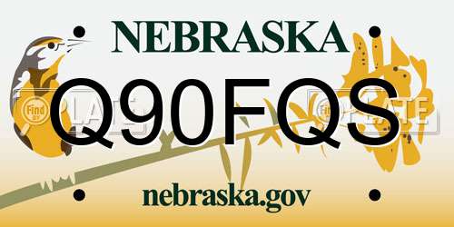 Q90FQS Nebraska License Plate