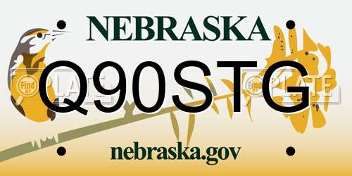 Q90STG Nebraska License Plate