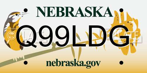 Q99LDG Nebraska License Plate