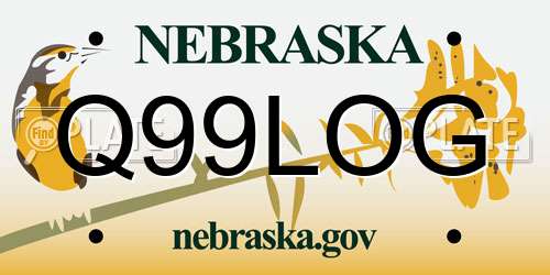 Q99LOG Nebraska License Plate
