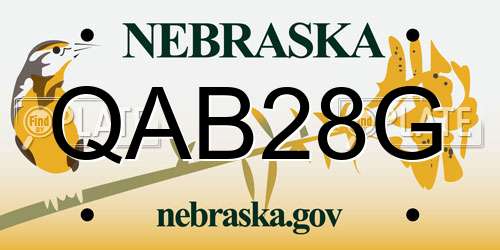 QAB28G Nebraska License Plate