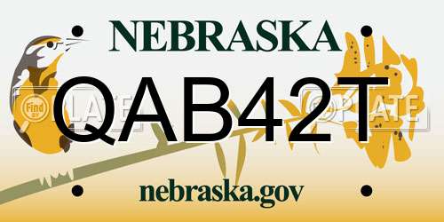 QAB42T Nebraska License Plate
