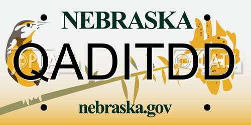 QADITDD Nebraska License Plate