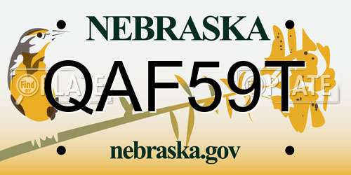 QAF59T Nebraska License Plate
