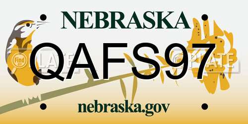 QAFS97 Nebraska License Plate