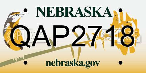 QAP2718 Nebraska License Plate