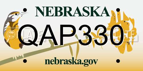 QAP330 Nebraska License Plate