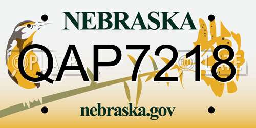 QAP7218 Nebraska License Plate