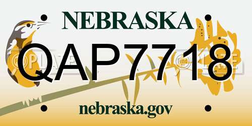 QAP7718 Nebraska License Plate