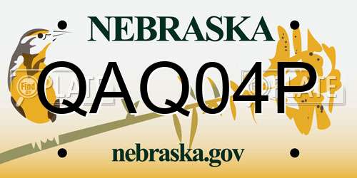 QAQ04P Nebraska License Plate