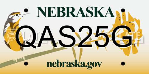 QAS25G Nebraska License Plate